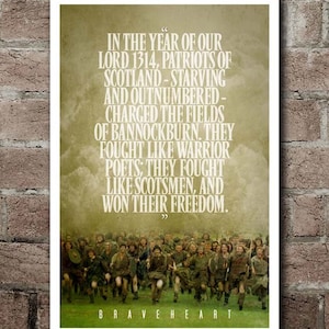 Braveheart &quot;WARRIOR POETS&quot; Quote Poster (12&quot;x18&quot;)