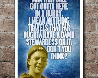 BULL DURHAM Crash Davis "Stewardess" Quote Poster (12"x18")