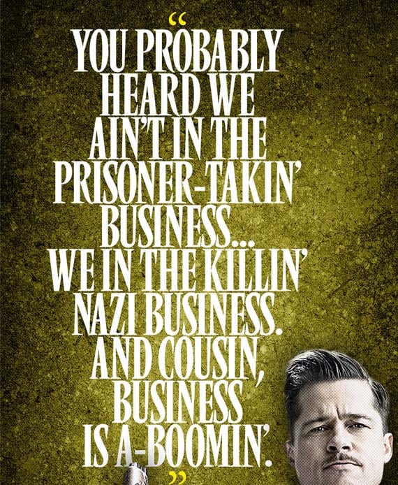 INGLOURIOUS BASTERDS business is Abooming Quote Etsy