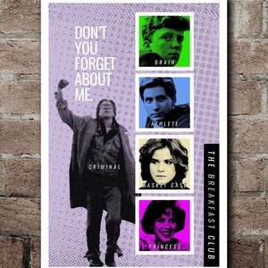 NEW - POP ART Design! The Breakfast Club &quot;Don&#39;t You Forget About Me&quot; Quote Poster (12&quot;x18&quot;)
