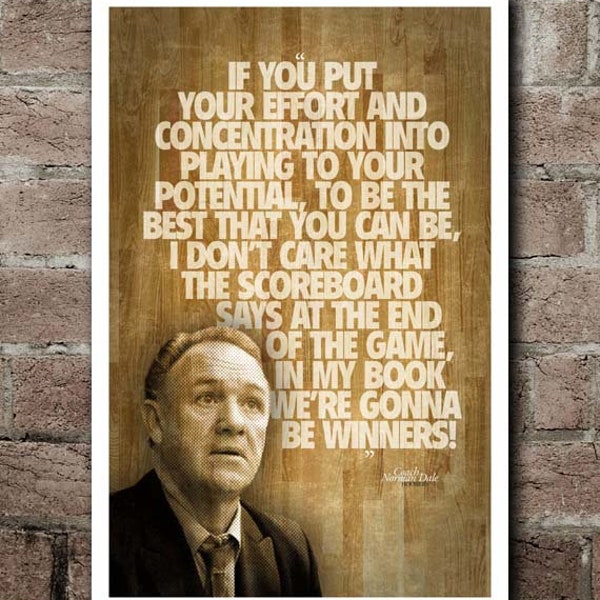 Hoosiers "You're Gonna Be Winners" Quote Poster (12"x18")