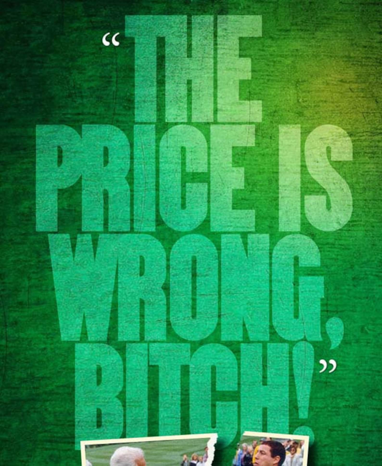 HAPPY GILMORE the Price is Wrong Quote Poster | Etsy