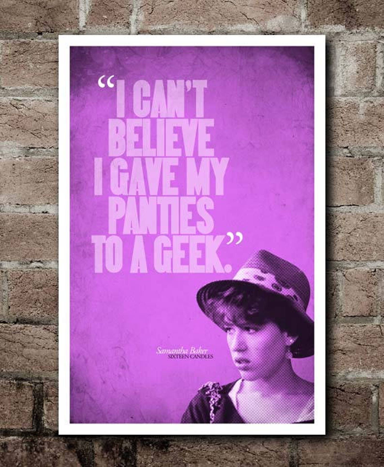 SIXTEEN CANDLES Samantha Panties Quote Poster Etsy