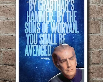 GALAXY QUEST "Grabthar's Hammer... You Shall Be Avenged" Quote Poster (12"x18)