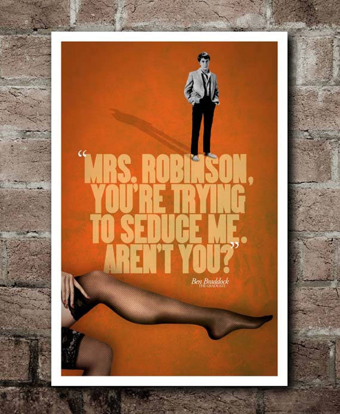 THE GRADUATE seduce Me Quote Poster Etsy
