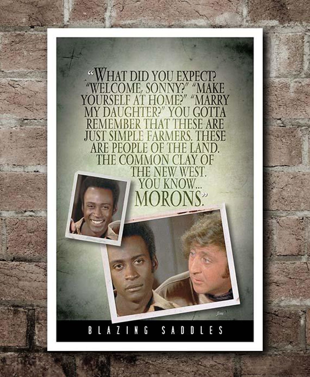 Blazing Saddles "morons Quote Poster (12"x18") - Etsy