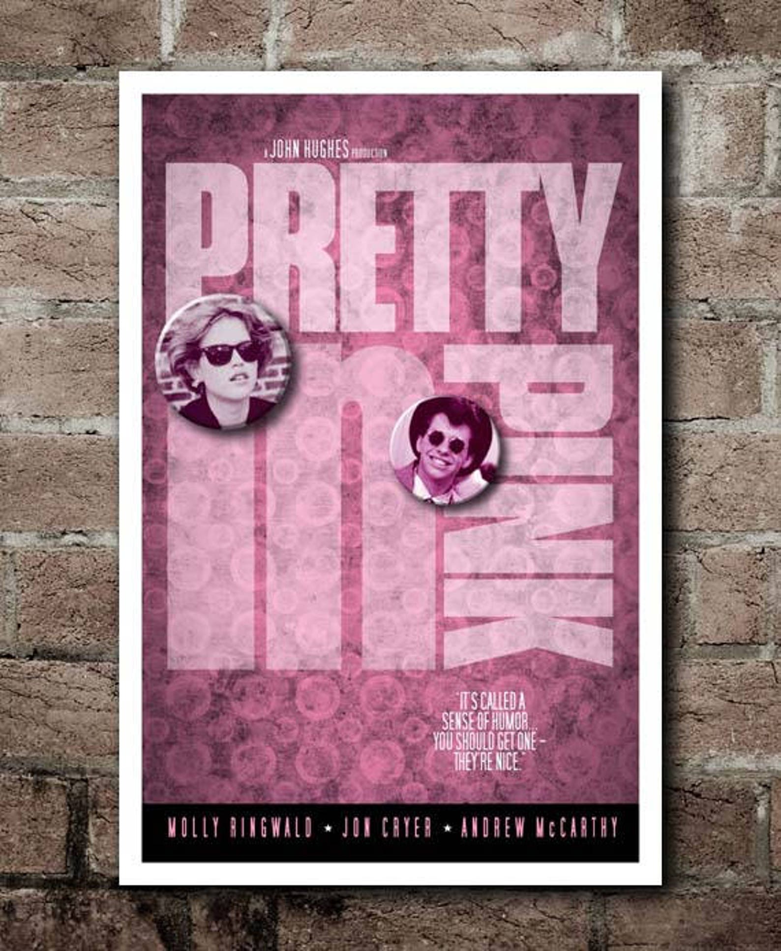 PRETTY IN PINK Movie Quote Poster 12x18 Etsy