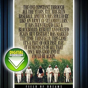 POBIERANIE CYFROWE: 24&quot;x36&quot; Plakat z cytatem z Field Of Dreams