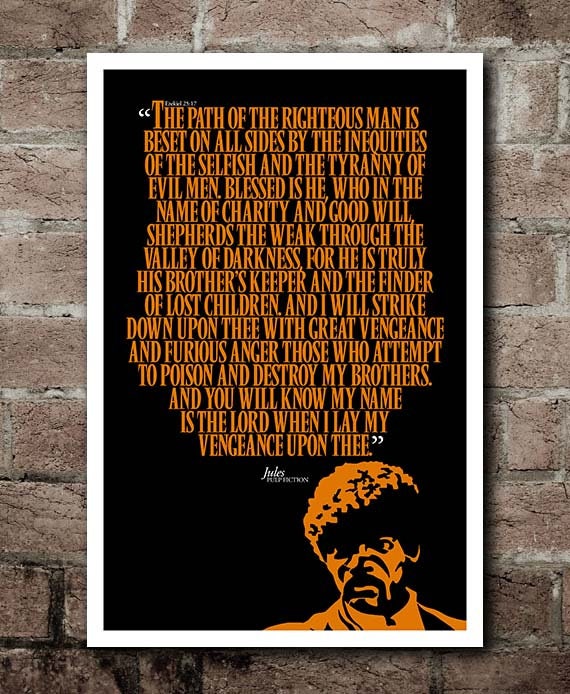 Pulp Fiction Quotes Jules Pulp Fiction Jules Quote Poster 12X18 | Etsy India