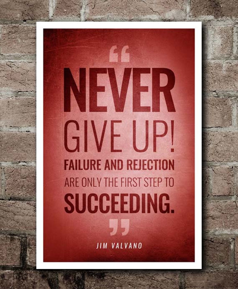 Jim Valvano NEVER GIVE UP Quote Poster | Etsy