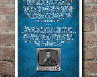 The Twilight Zone THE NEW EXHIBIT Opening & Closing Narrative Quote Poster (12"x18")