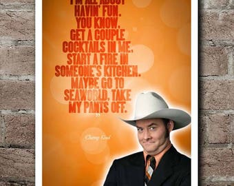 ANCHORMAN Champ Kind "I'm All About Having Fun" Quote Poster (12"x18")