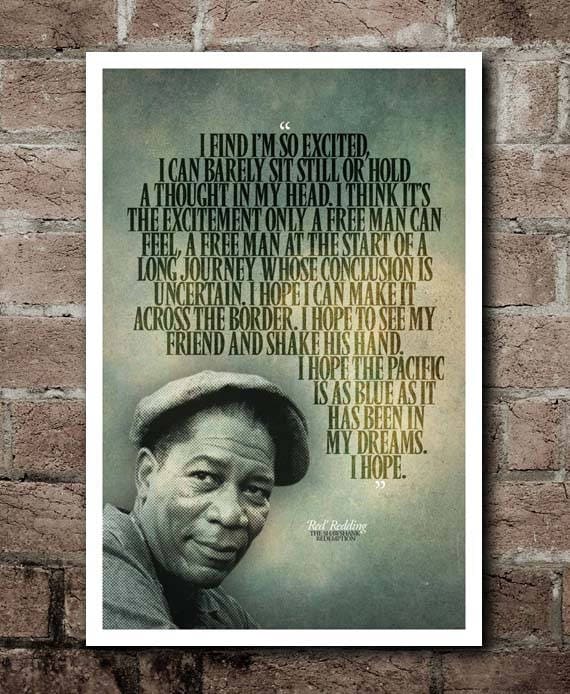 The SHAWSHANK REDEMPTION Red I Hope Quote Poster Etsy