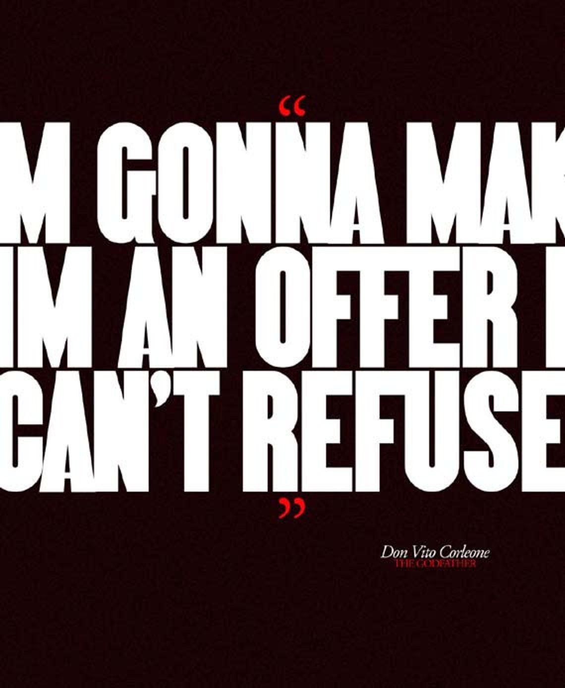 THE GODFATHER offer He Can't Refuse Quote | Etsy