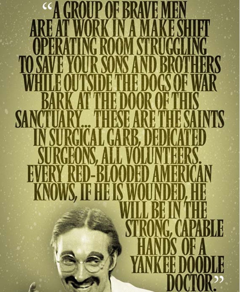 MASH Yankee Doodle Doctor Poster 12x18 Etsy