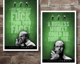 Tropic Thunder LES GROSSMAN Combo Pack Quote Posters (12"x18")