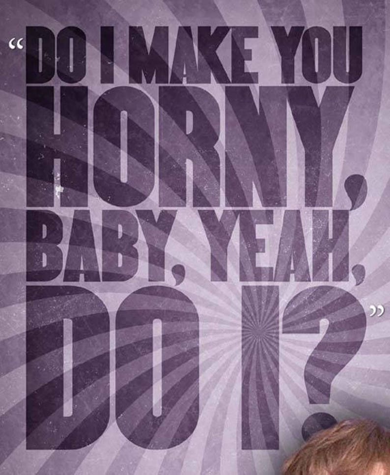Austin Powers horny Quote Poster Etsy