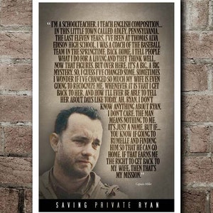 Saving Private Ryan &quot;I&#39;m A Schoolteacher&quot; Speech Poster (12&quot;x18&quot;)