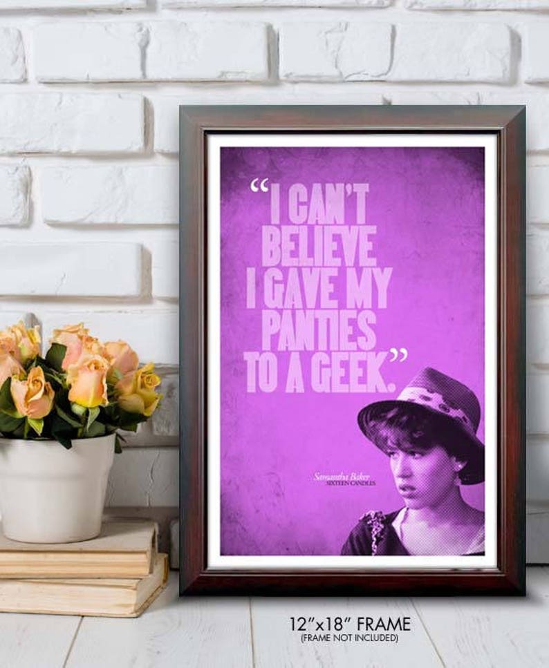 SIXTEEN CANDLES Samantha Panties Quote Poster Etsy