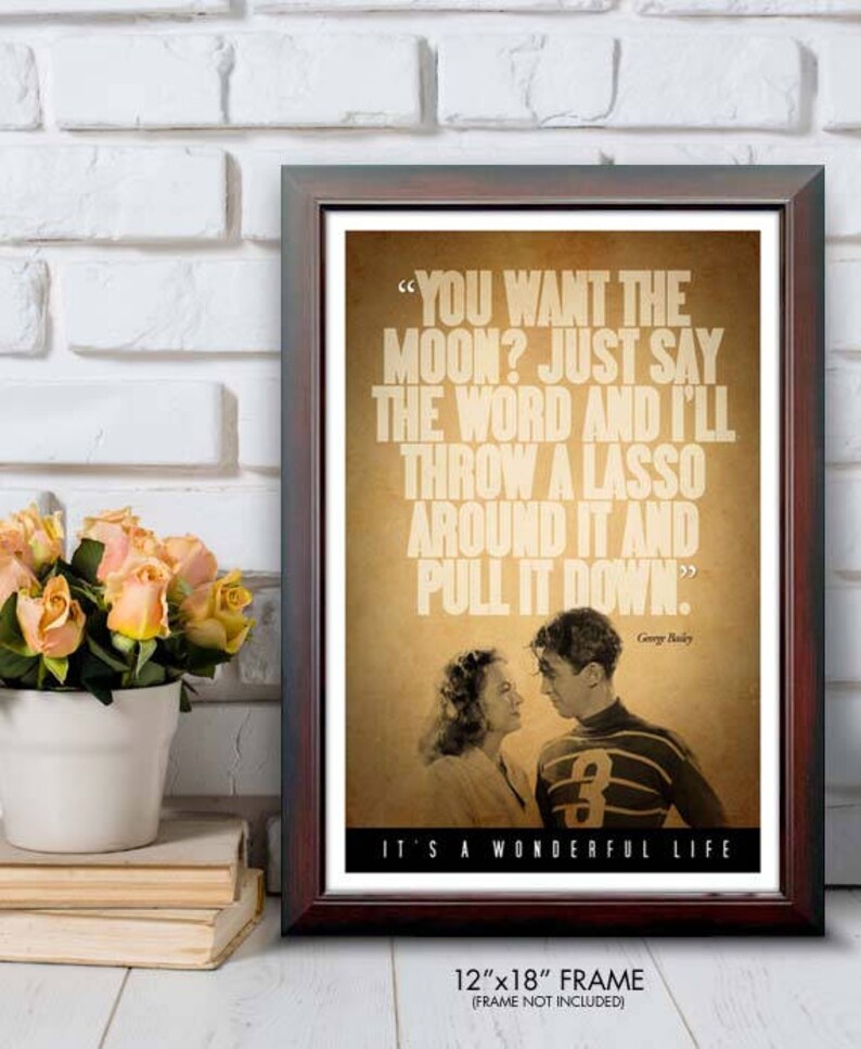It's A Wonderful Life moon Quote Poster Etsy