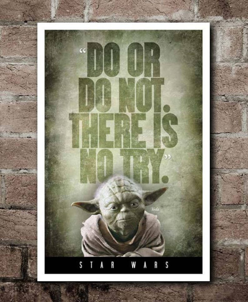 Star Wars YODA faire ou ne pas citation affiche 12 x Etsy