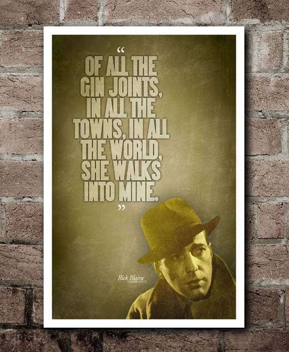 Casablanca Gin Joints Quote Poster Etsy