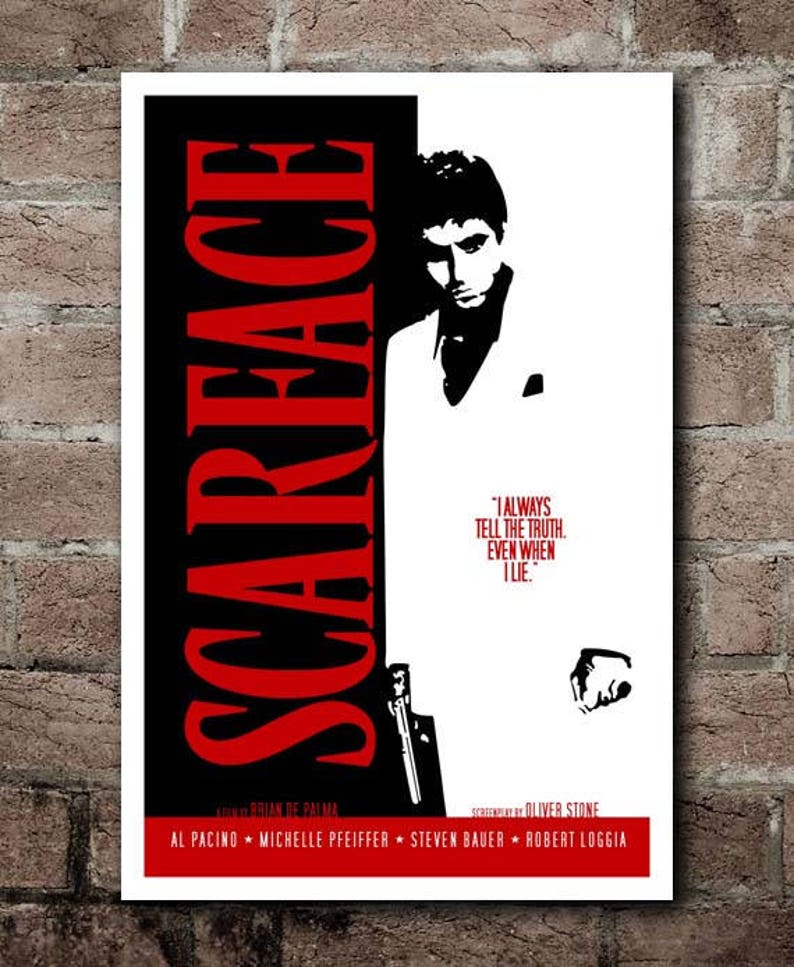 SCARFACE Movie Quite Poster 12x18 image 1