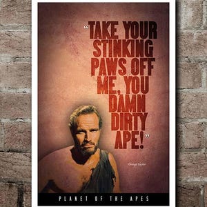 Planet Of The Apes &quot;DAMN DIRTY APE!&quot; Quote Poster (12&quot;x18&quot;)