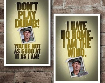 M*A*S*H Col. Flagg COMBO PACK: "Play Dumb" & "The Wind" Quote Posters (12"x18")