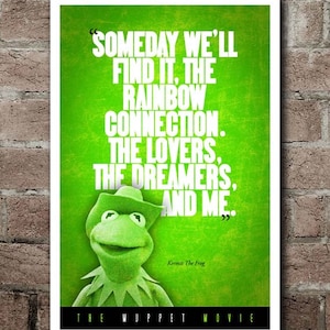 The Muppet Movie KERMIT &quot;Rainbow Connection&quot; Quote Poster (12&quot;x18&quot;)