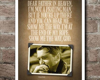 It's A Wonderful Life "PRAYER" Quote Poster (12"x18")