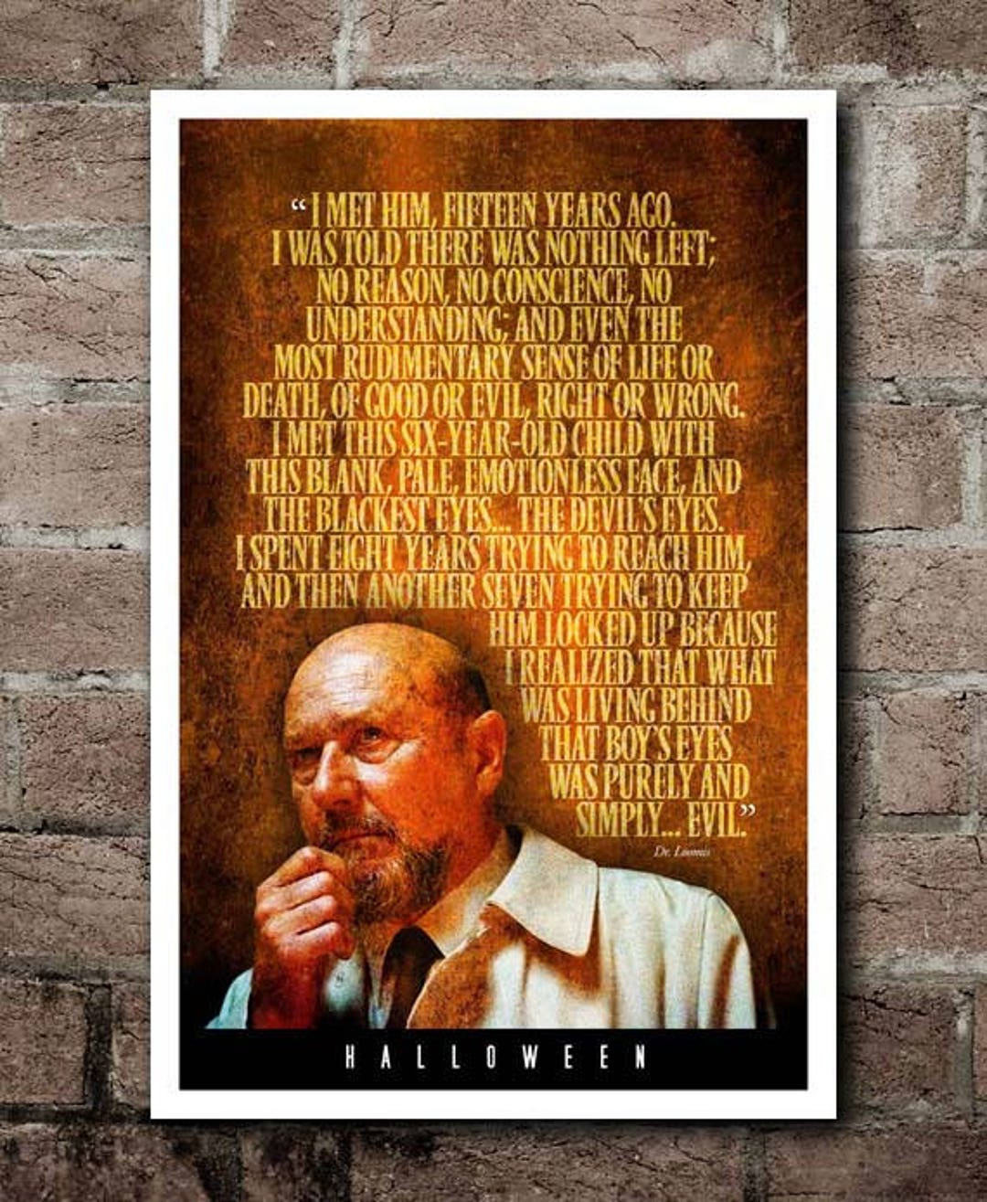 HALLOWEEN purely and Simply Evil Dr. Loomis Quote Poster Etsy