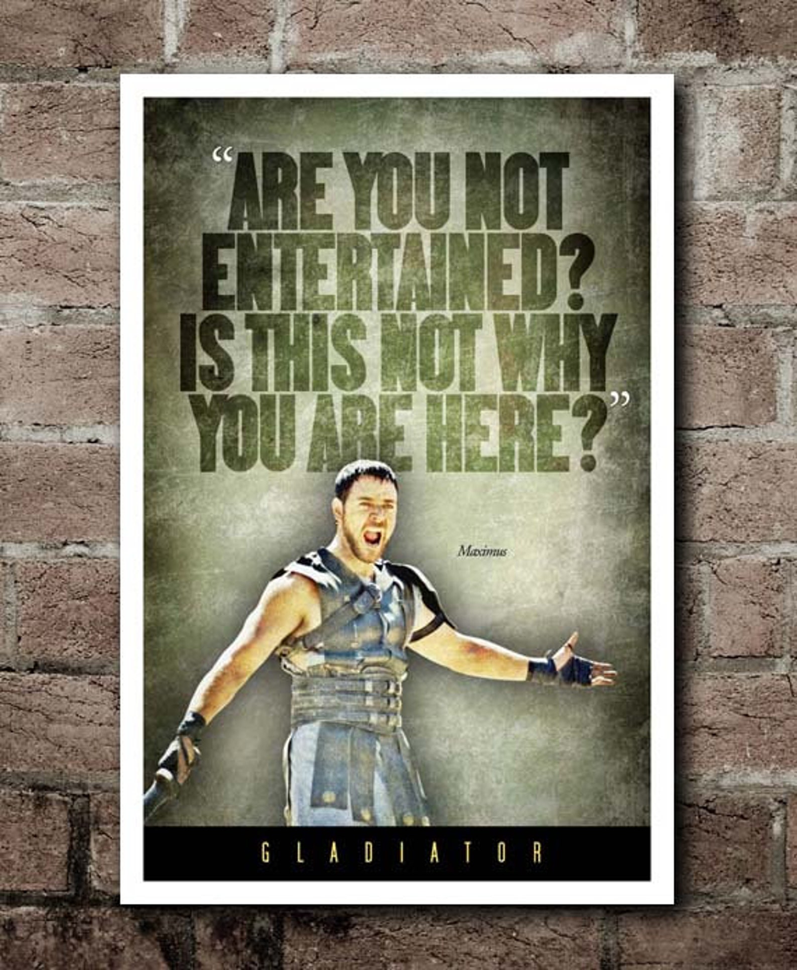 Gladiator maximus COMBO PACK Quote Posters 12 x18 Reduced Shipping 