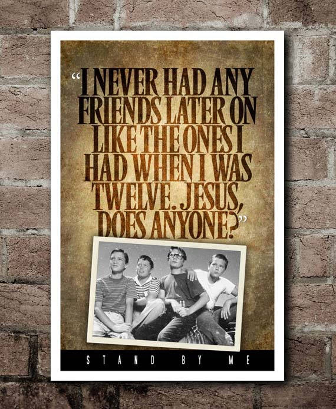 Stand By Me Friends Quote Poster Etsy