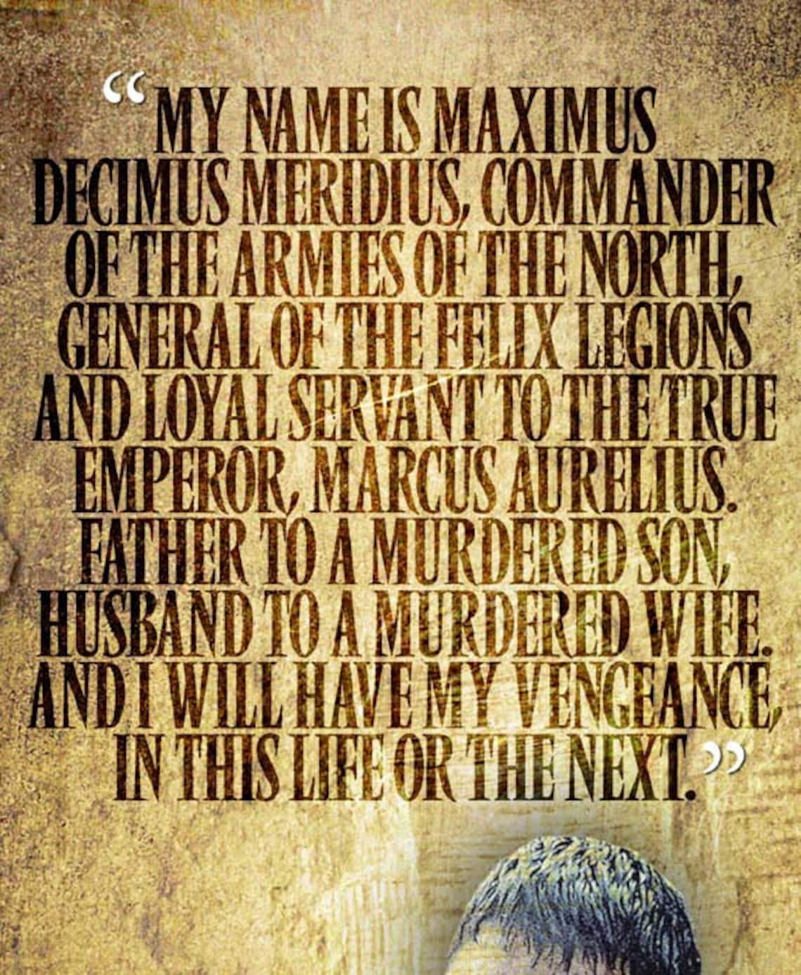 GLADIATOR my Name is Maximus Movie Quote Poster Etsy