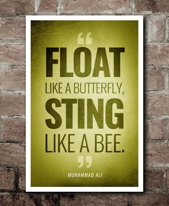 Muhammad Ali Float Like A Butterfly Sting Like A Etsy