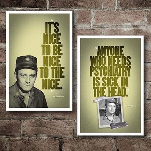 M*A*S*H Frank Burns COMBO PACK: &quot;Nice To Be Nice&quot; & &quot;Sick In The Head&quot; Quote Posters (12&quot;x18&quot;)