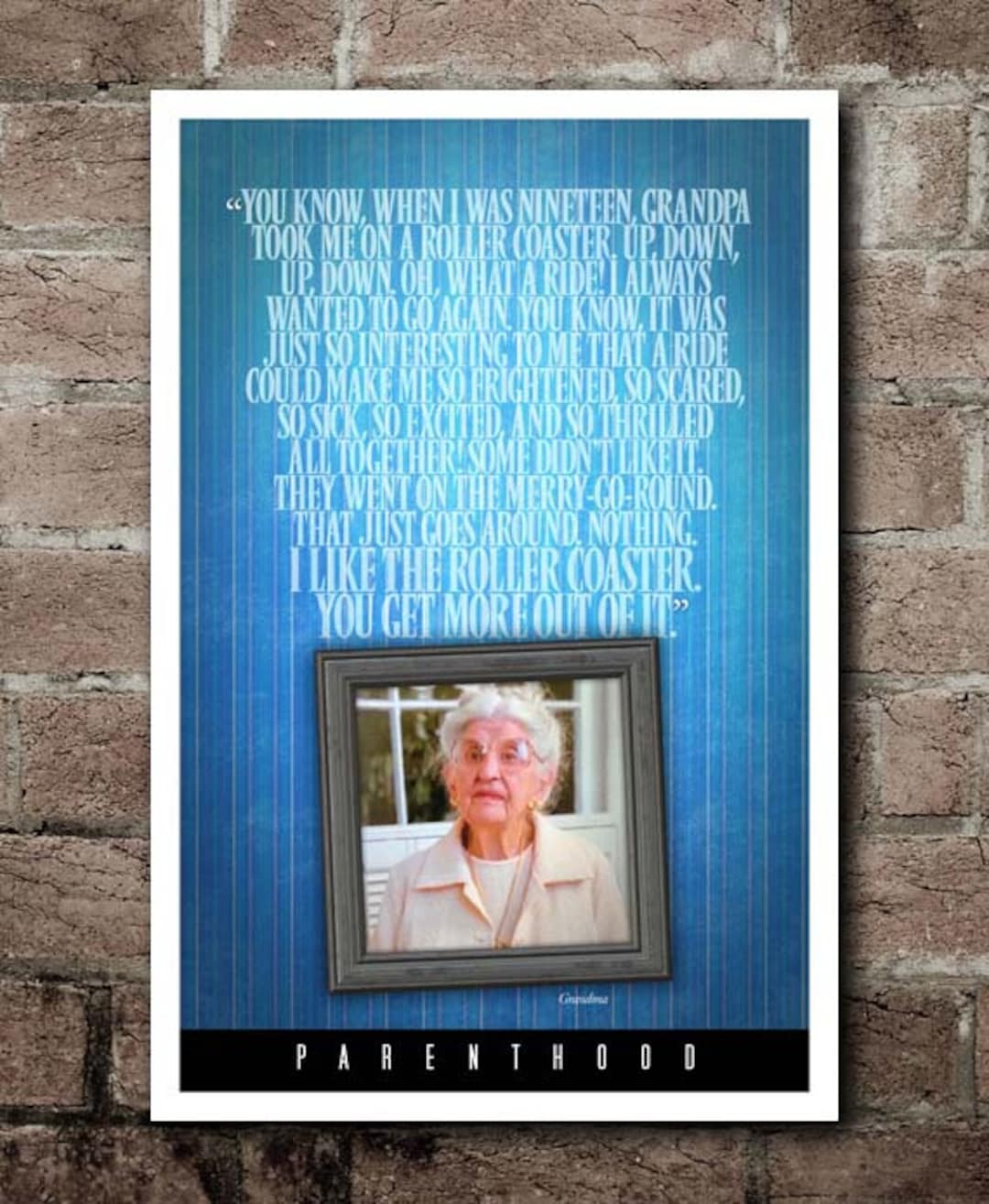 Parenthood roller Coaster Quote Poster Etsy