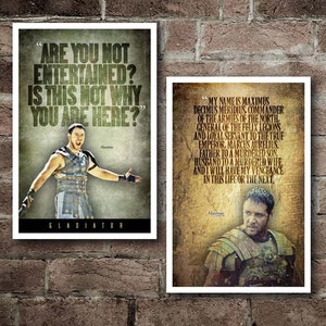 Gladiator/Maximus COMBO PACK Quote Posters (12&quot;x18&quot;): Reduced Shipping* Included