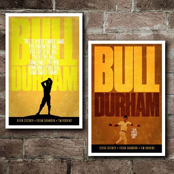 BULL DURHAM Movie Quote Poster COMBO Pack Reuced Shipping Included
