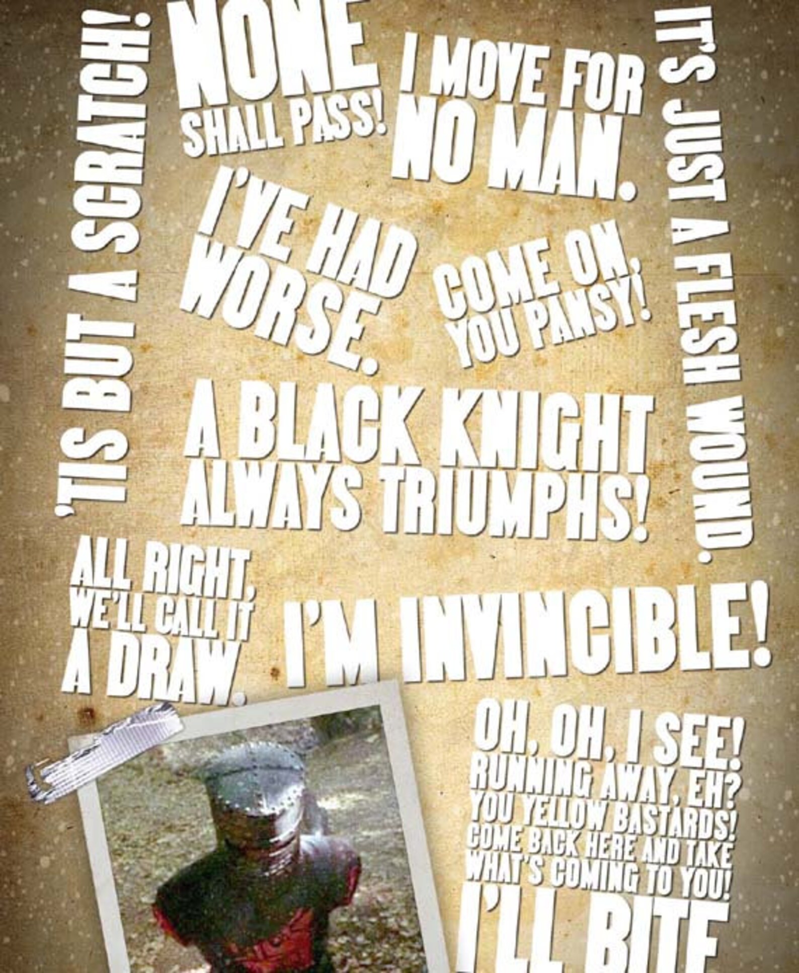 Monty Python and the Holy Grail BLACK KNIGHT Quotes Poster (12"x18") - Etsy
