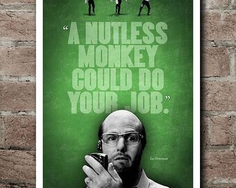 Tropic Thunder "NUTLESS MONKEE" Les Grossman Quote Poster (12"x18")