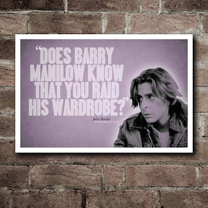The BREAKFAST CLUB -  BENDER &quot;Barry Manilow&quot; Quote Poster (18&quot;x12&quot;)