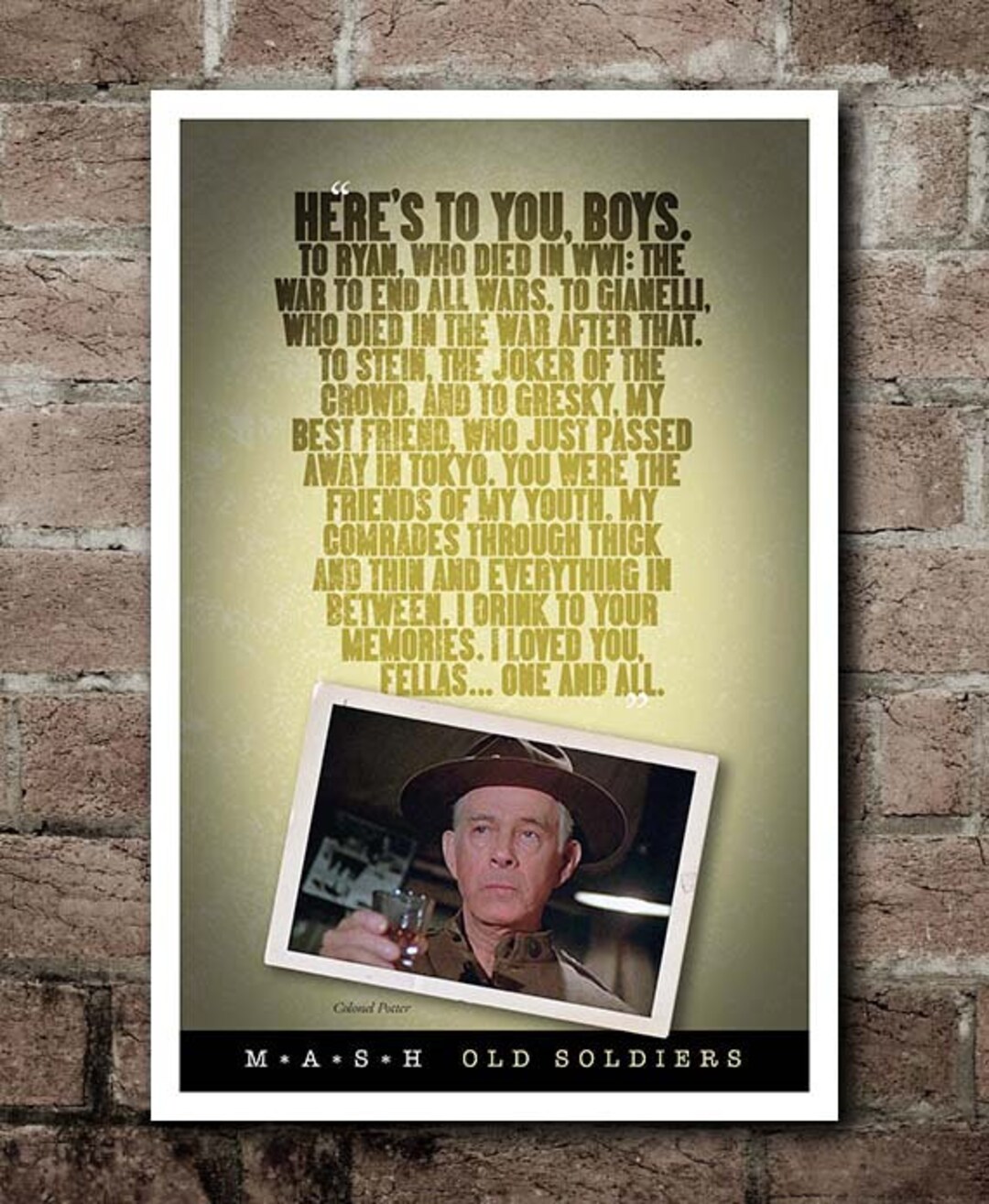 Soliders Toast M*A*S*H Col. Potter