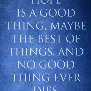 The Shawshank Redemption "hope is A Good Thing" Quote Poster (12"x18 ...