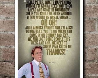 Office Space "THANKS!" Quote Poster (12"x18")