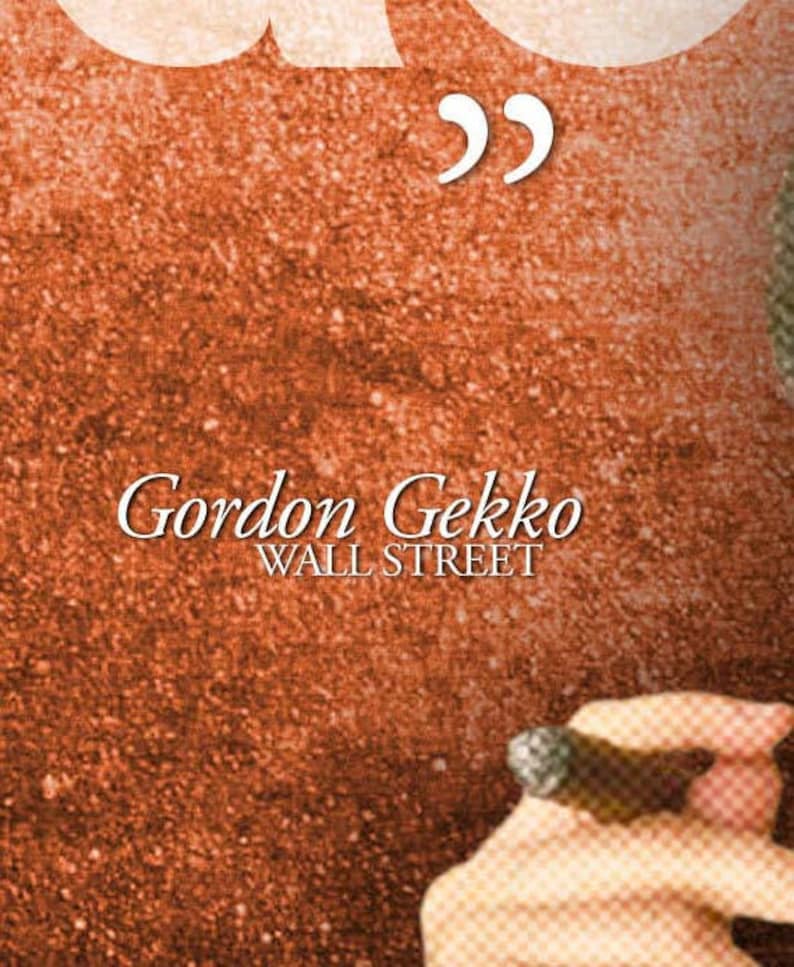WALL STREET greed is Good Quote Poster Etsy