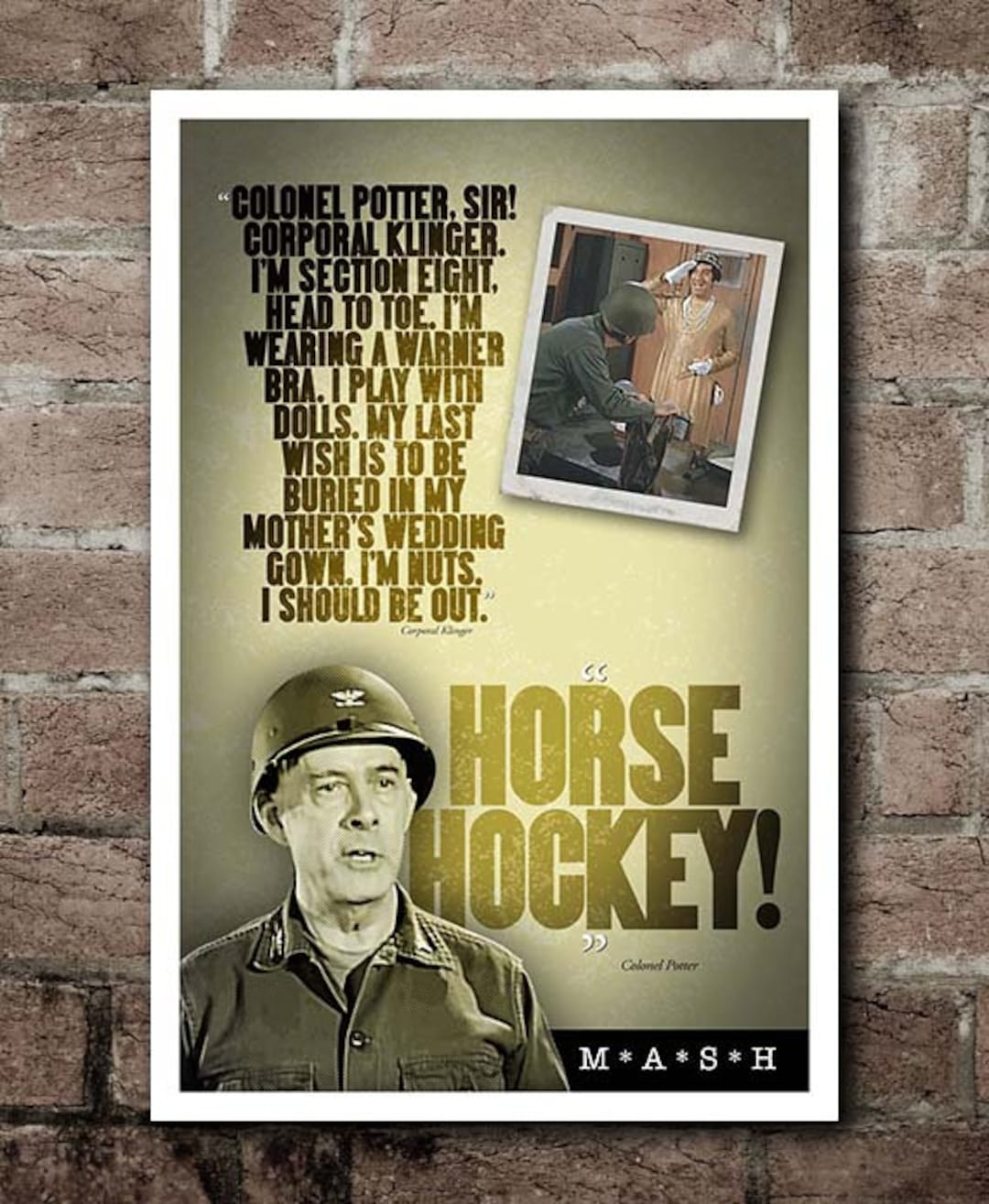 MASH Klinger Meets Potter Quotes Poster 12x18 Etsy UK