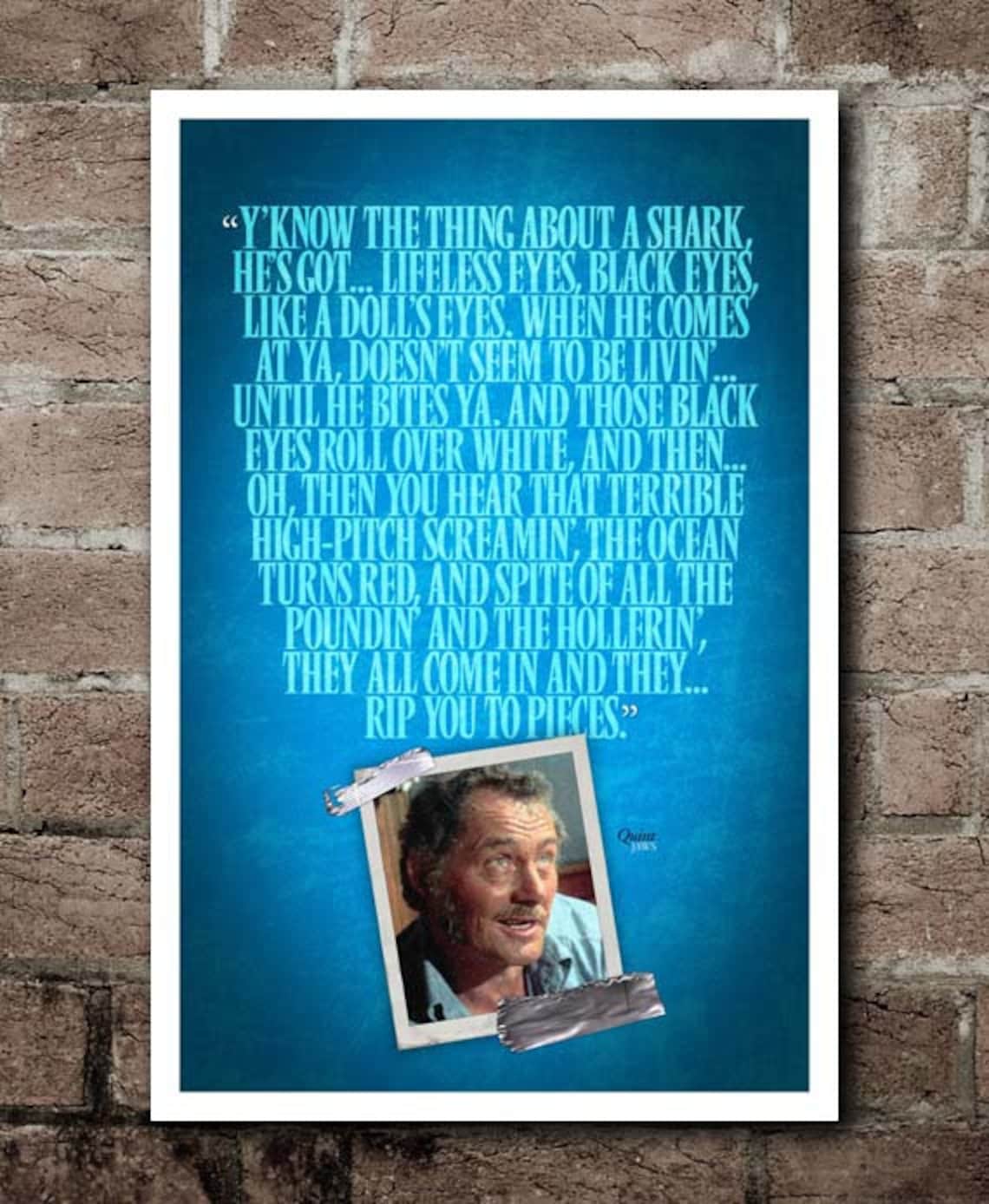 JAWS Quint Speech Quote Poster 12x18 Etsy