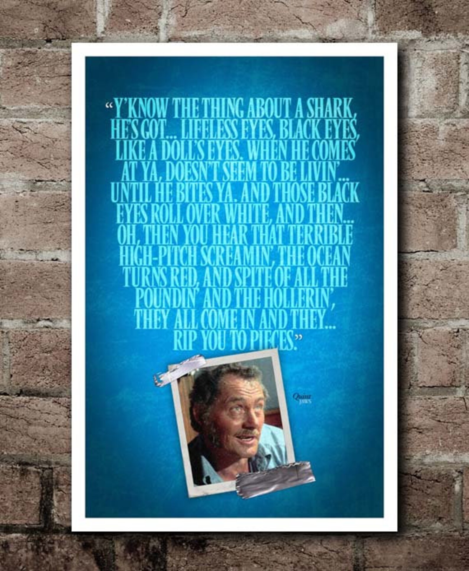 JAWS Quint Speech Quote Poster 12x18 Etsy